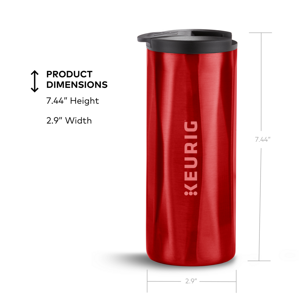 14oz. Faceted Travel Mug Red S7