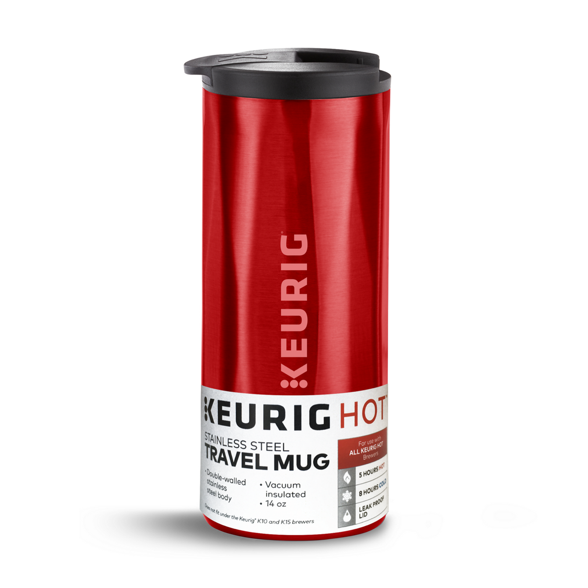 14oz. Faceted Travel Mug Red S7