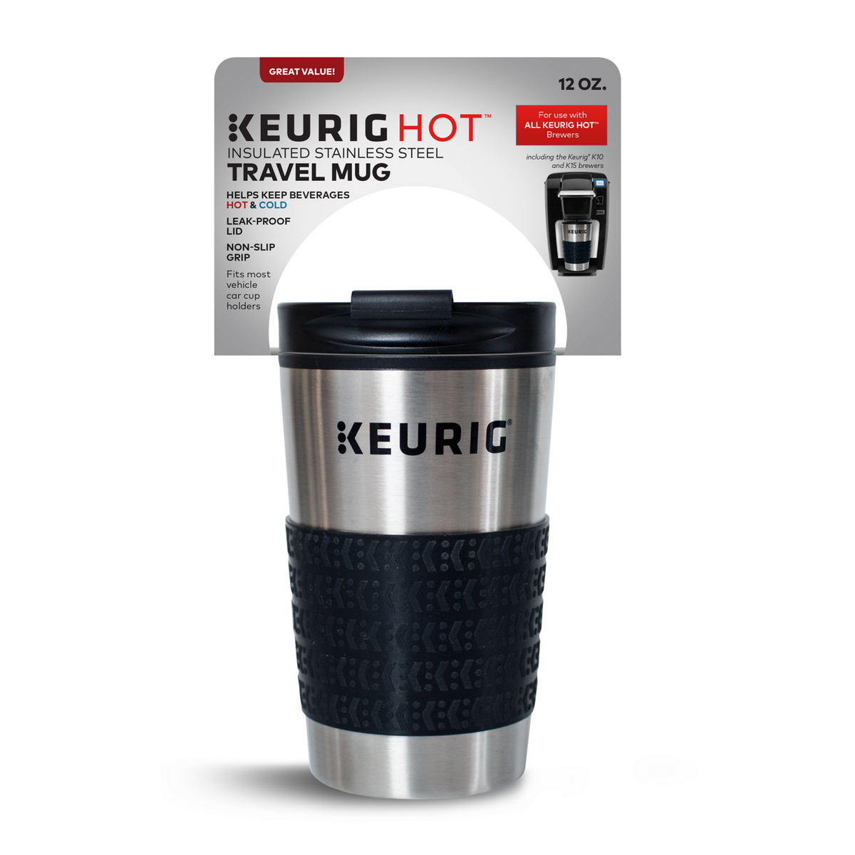 Keurig® insulated stainless steel travel mug 12oz J8
