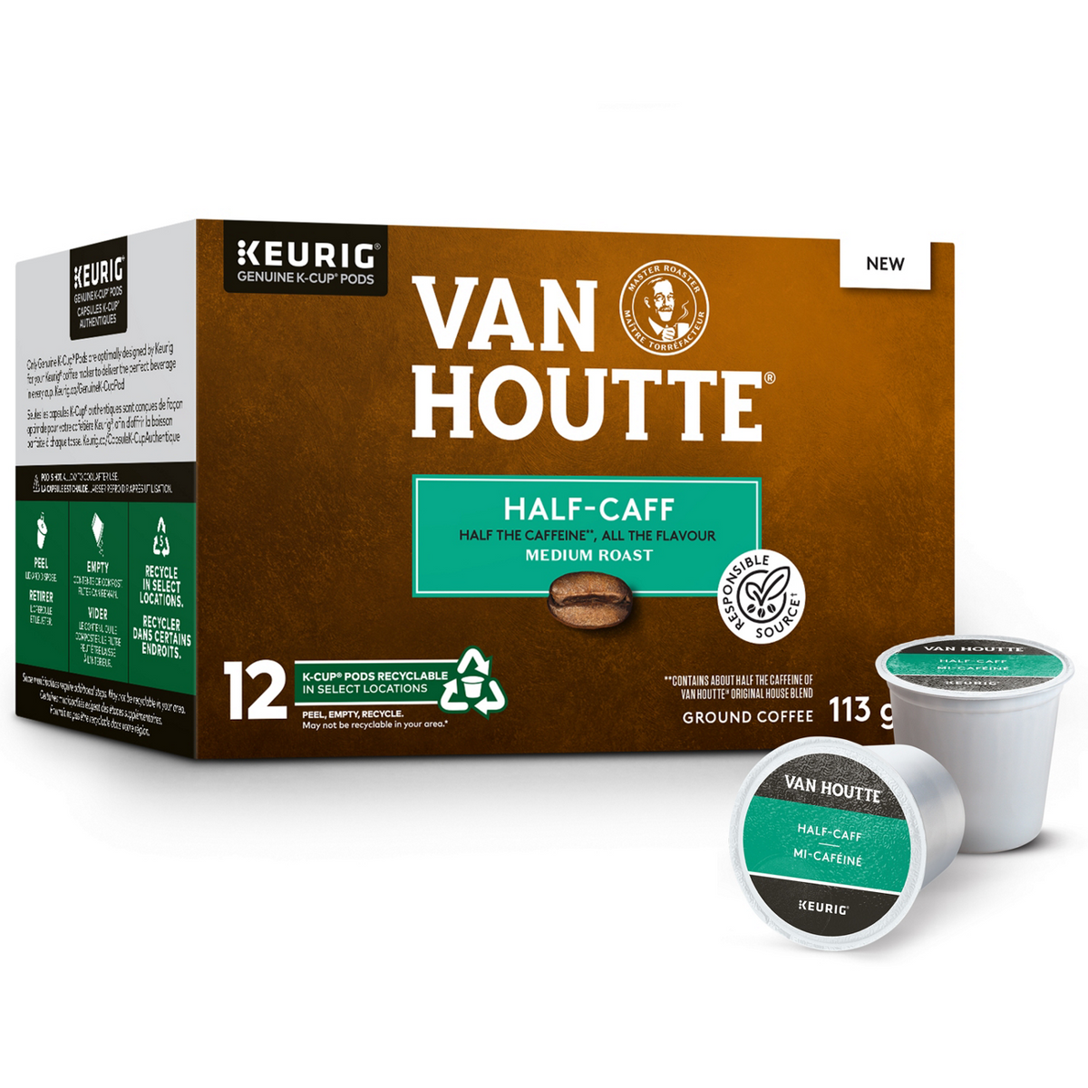 Van Houtte Half Caff Medium Roast Coffee Q0