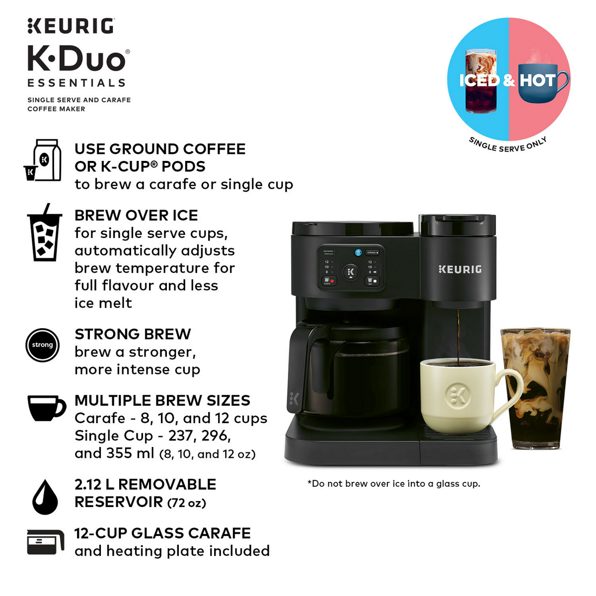 Keurig® K-Duo® Essentials Hot & Iced Single Serve & Carafe Coffee Maker Gen2 P9