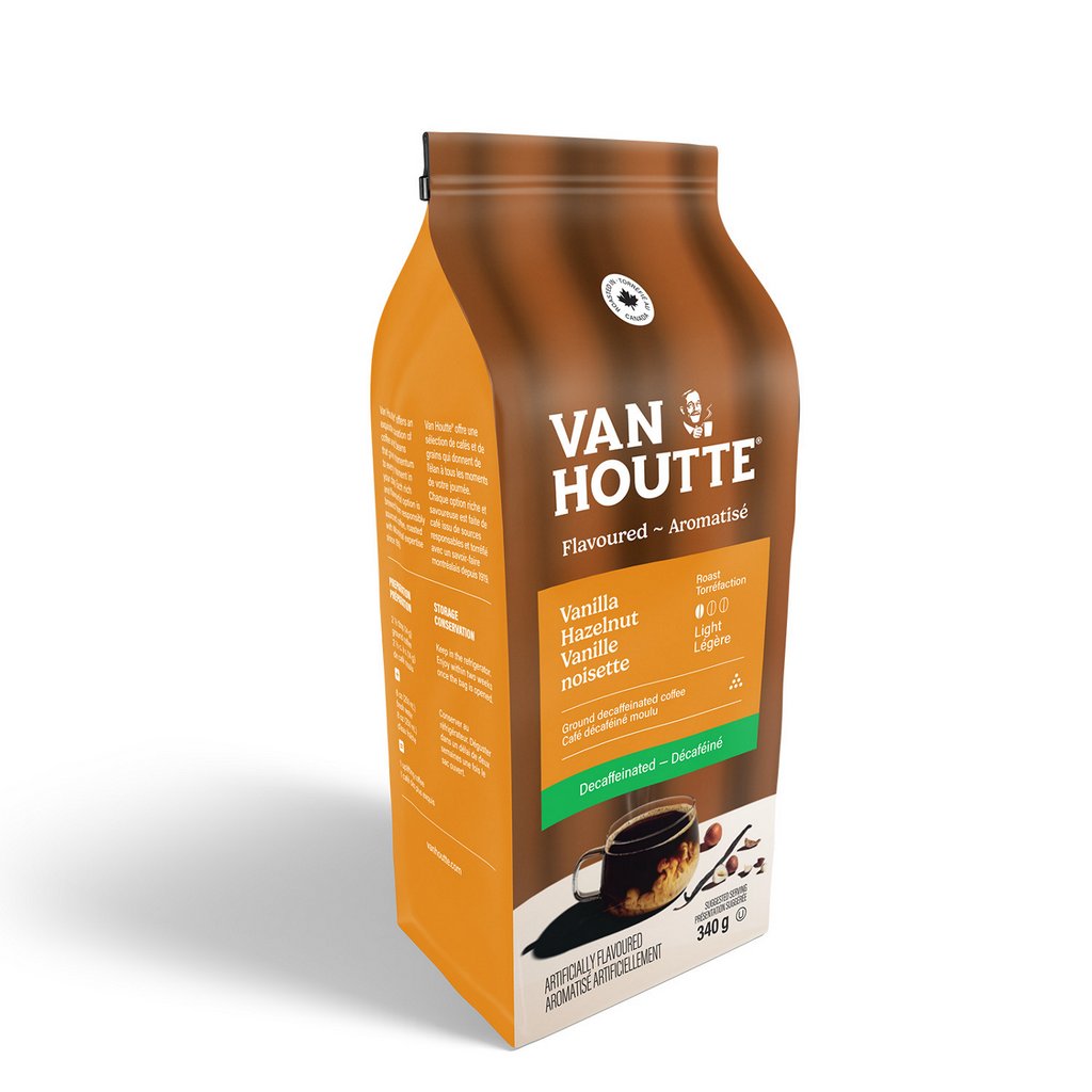 Van Houtte Vanilla Hazelnut Decaf Light Roast Ground Coffee Y2
