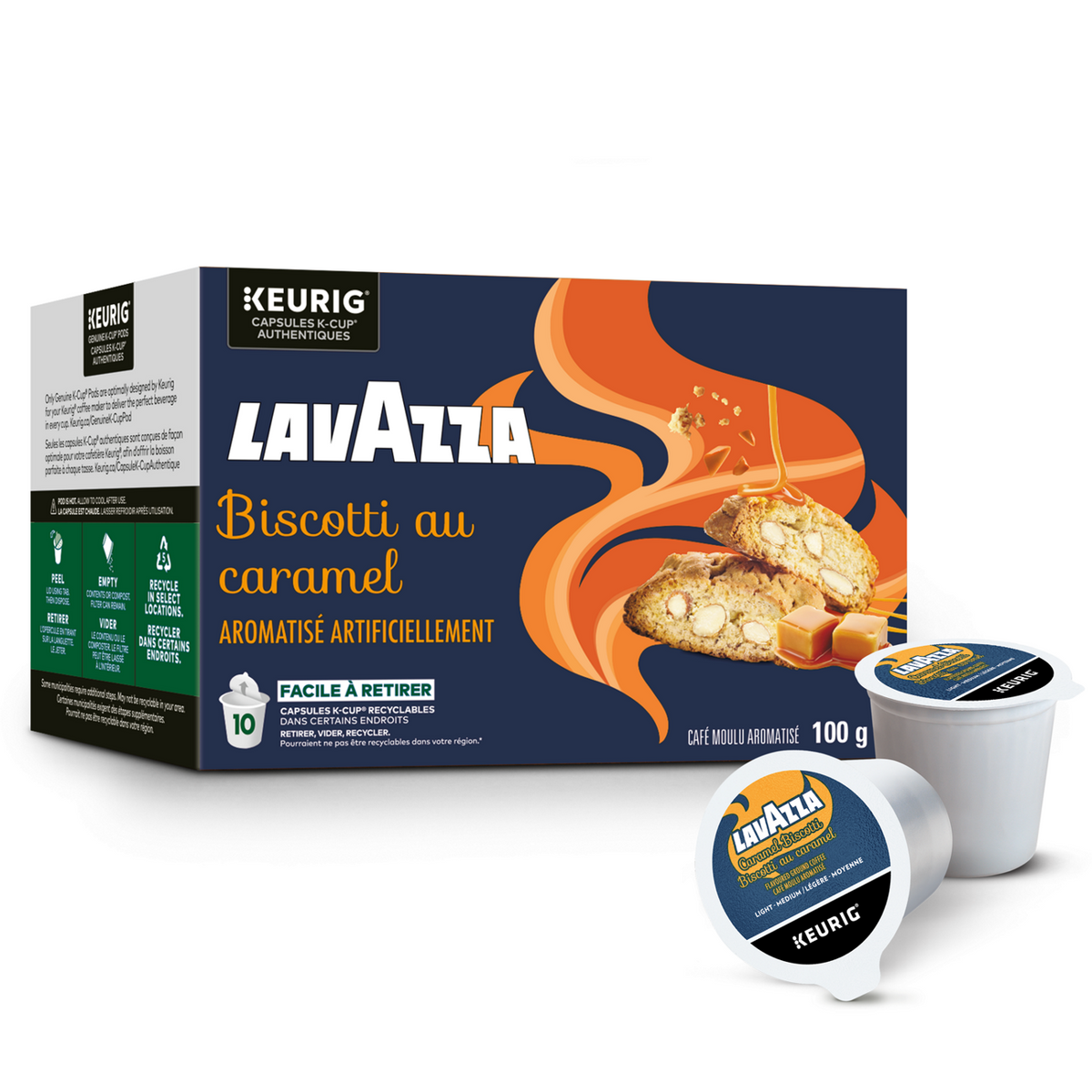 Lavazza Caramel Biscotti, K-Cup Coffee Pods X3
