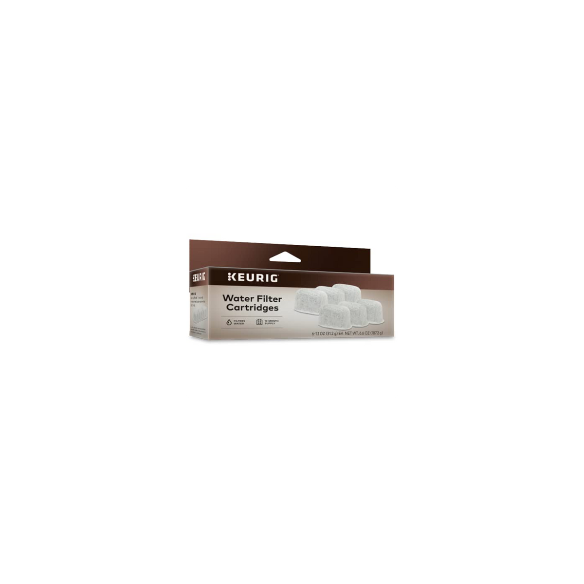 6 Water Filter Cartridge Refill Pack X2
