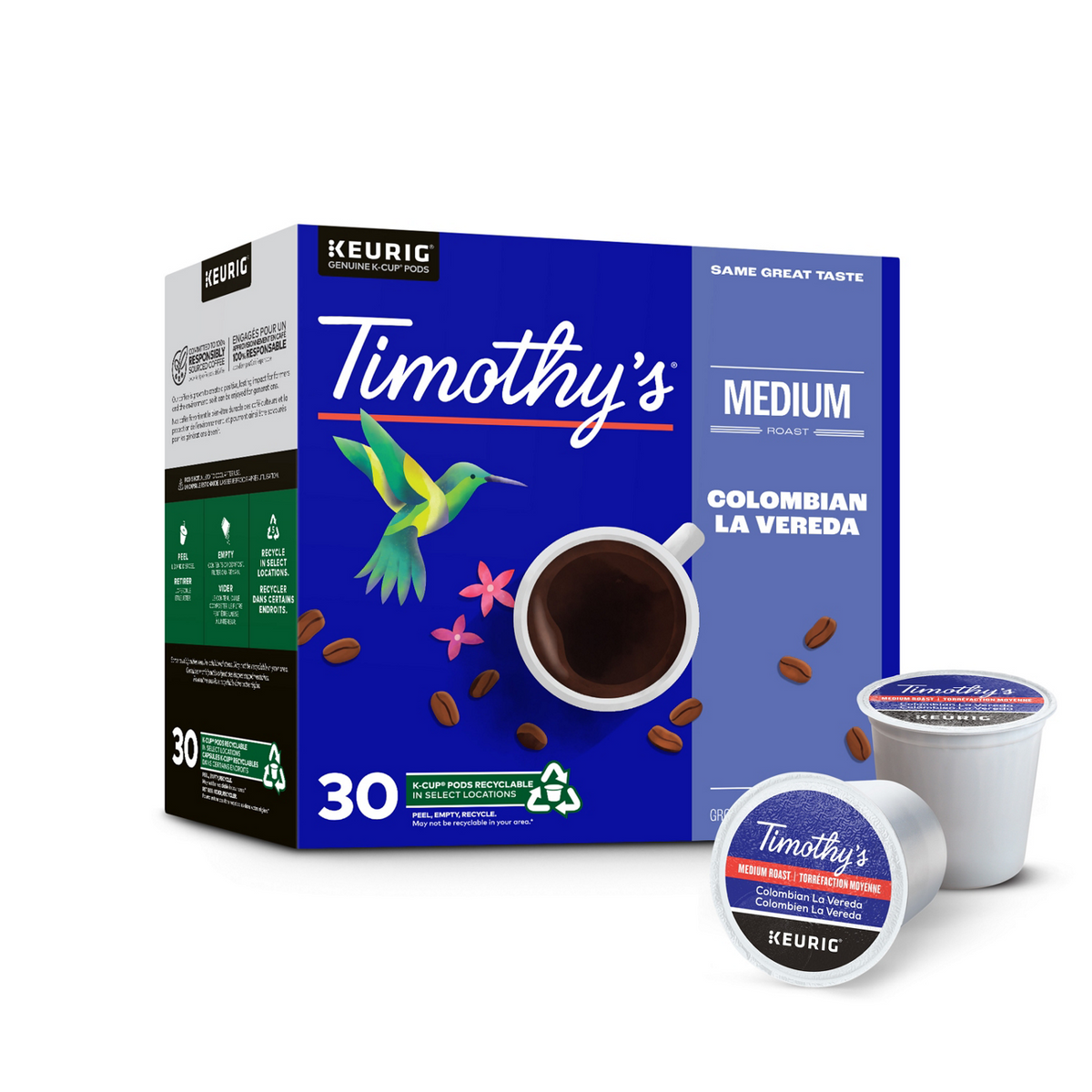 Timothy's Colombian La Vereda Medium Roast Coffee X9