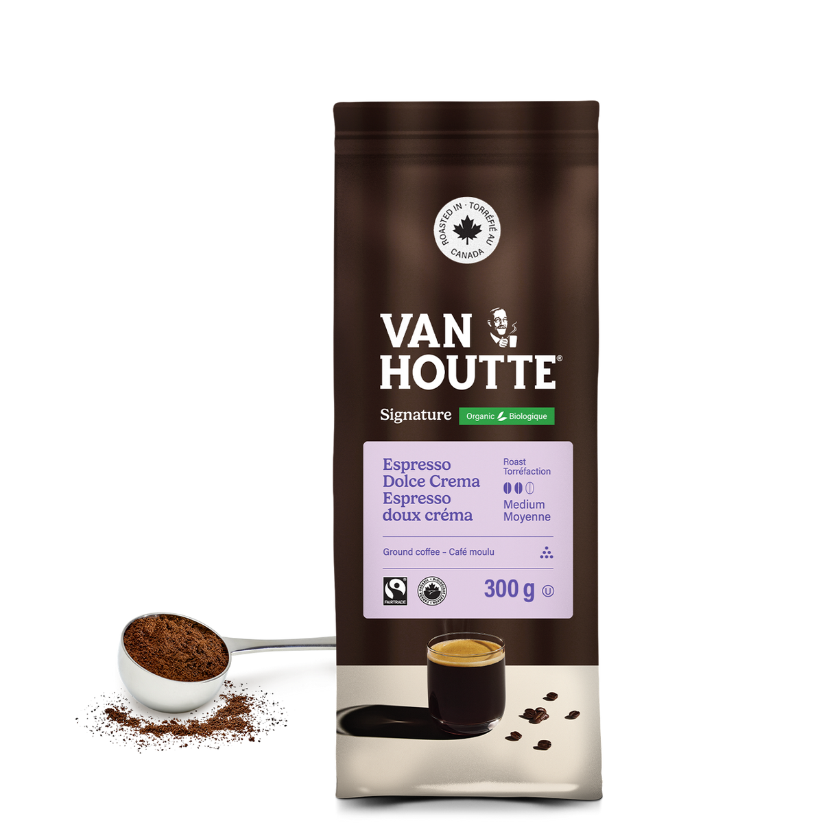 Van Houtte Espresso Dolce Crema Organic Fairtrade Medium Roast Espresso Ground K5